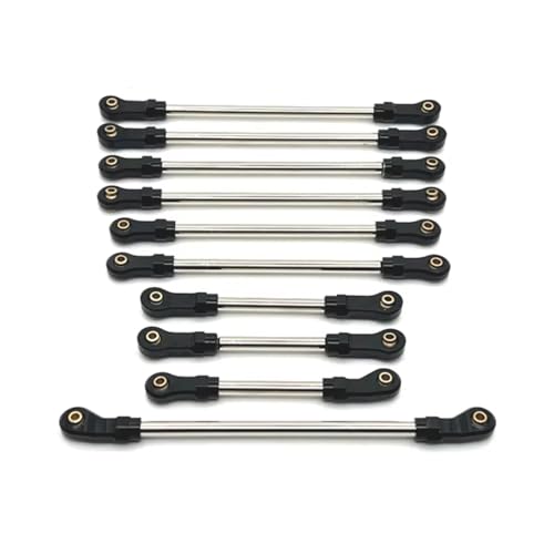 PLOQAZEH RC Car Upgrade Zubehör Für WLtoys 104006 104010 104020 104026 1/10 Metall Spurstange RC Auto Kettenfahrzeug Teile Und Zubehör Upgrade Ersatz Und Verwendung(Black) von PLOQAZEH
