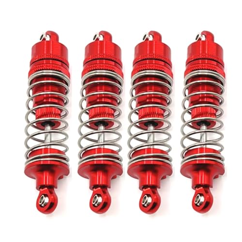 PLOQAZEH RC Car Upgrade Zubehör Für WLtoys 104016 104018 1/10 Metall Hydraulische Externe Für Frühling Stoßdämpfer RC Auto Teile Und Zubehör Upgrades Ersatz Verwenden(Red) von PLOQAZEH