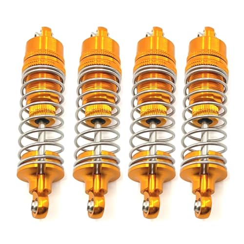 PLOQAZEH RC Car Upgrade Zubehör Für WLtoys 104016 104018 1/10 Metall Hydraulische Externe Für Frühling Stoßdämpfer RC Auto Teile Und Zubehör Upgrades Ersatz Verwenden(Yellow) von PLOQAZEH