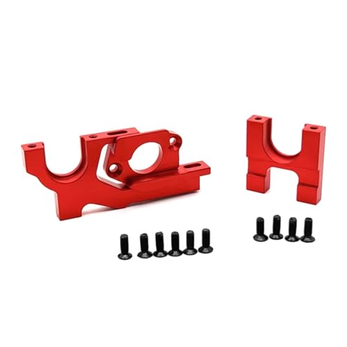 PLOQAZEH RC Car Upgrade Zubehör Für WLtoys 104072 104001 104002 1/10 Metall Untersetzungsgetriebe Und Einstellbare Motorhalterung RC Autozubehör Upgrade Ersatz Und Verwendung(Red) von PLOQAZEH