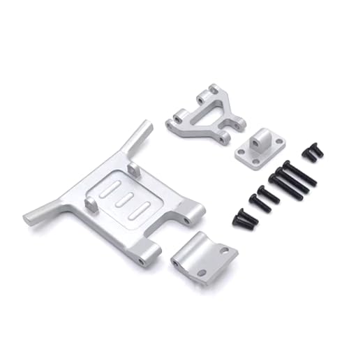 PLOQAZEH RC Car Upgrade Zubehör Für WLtoys 124016 124018 1/12 Metall Frontstoßstange RC Auto LKW Geländewagen Kettenfahrzeuge Teile Und Zubehör Upgrades Ersatzverwendung(Silver) von PLOQAZEH