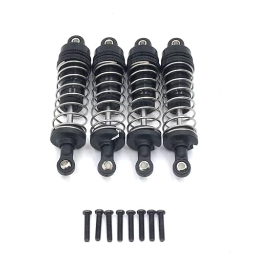 PLOQAZEH RC Car Upgrade Zubehör Für WLtoys 144010 144001 144002 1/12 124017 124019 1/14 Metall 4PCS Externe Für Frühling Hydraulische Schock RC Auto Teile Ersatz Und Verwendung(Black) von PLOQAZEH