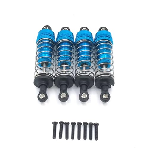 PLOQAZEH RC Car Upgrade Zubehör Für WLtoys 144010 144001 144002 1/12 124017 124019 1/14 Metall 4PCS Externe Für Frühling Hydraulische Schock RC Auto Teile Ersatz Und Verwendung(Blue) von PLOQAZEH