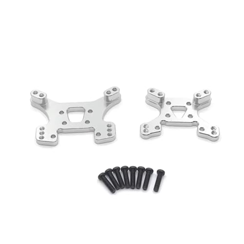 PLOQAZEH RC Car Upgrade Zubehör Für WLtoys 144010 144001 144002 1/12 124017 124019 1/14 Metall Stoßdämpferhalterung Vorne Und Hinten RC Autoteile Ersatz Und Verwendung(Silver) von PLOQAZEH