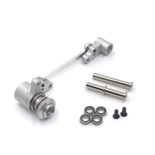 PLOQAZEH RC Car Upgrade Zubehör Für WLtoys 144010 144001 144002 124016 127017 124018 124019 Für LC 1/14 Metalllenkung RC Autoteile Austausch Und Verwendung(Silver) von PLOQAZEH