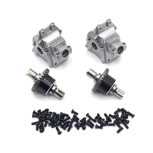 PLOQAZEH RC Car Upgrade Zubehör Für WLtoys 144010 144001 144002 124016 127017 124018 124019 Metall Vorne Hinten Getriebe Differential RC Auto Teile Und Zubehör Ersatz(Gray) von PLOQAZEH