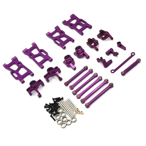 PLOQAZEH RC Car Upgrade Zubehör Für WLtoys 144016 144018 1/14 Metall Für Schwinge Zugstange Lenkbecher Kit RC Auto Teile Und Zubehör Upgrade Ersatz Verwenden(Purple) von PLOQAZEH