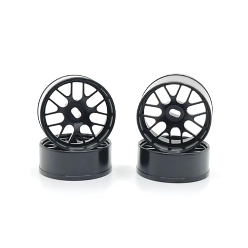 PLOQAZEH RC Car Upgrade Zubehör Für WLtoys 284121 K969 K979 K989 K999 P929 P939 Für MINI-Q Für MINI-Z RC01 1/28 Metall 22,5mm Räder RC Auto Ersatz Und Verwendung(Black) von PLOQAZEH