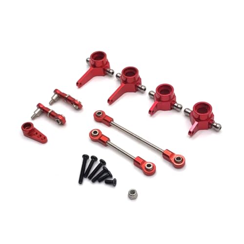 PLOQAZEH RC Car Upgrade Zubehör Für WLtoys 284131 K969 K979 K989 K999 P929 P939 Metall Lenkbecher Zugstange Servoarm Kit Fernbedienung Autoteile Ersatzverwendung(Red) von PLOQAZEH