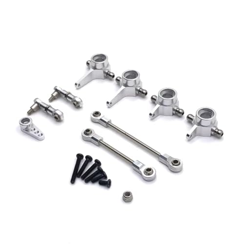 PLOQAZEH RC Car Upgrade Zubehör Für WLtoys 284131 K969 K979 K989 K999 P929 P939 Metall Lenkbecher Zugstange Servoarm Kit Fernbedienung Autoteile Ersatzverwendung(Silver) von PLOQAZEH