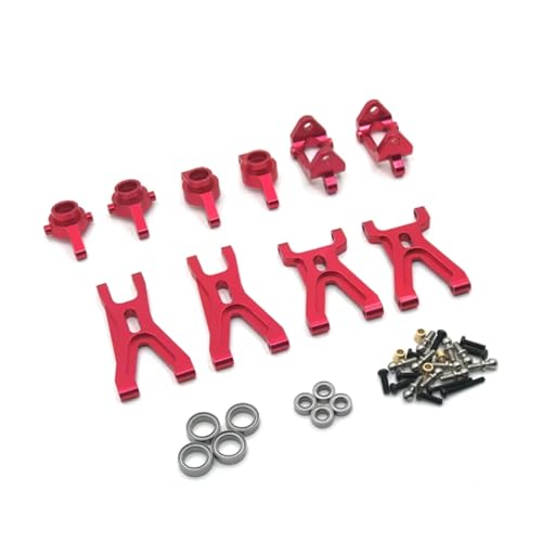 PLOQAZEH RC Car Upgrade Zubehör Für WLtoys A949 A959 A969 A979 K929 1/18 Metall Für Schwingarm Lenkbecherlager 7-teiliges Set RC Autoteile Und Zubehör Upgrades Ersatz(Red) von PLOQAZEH
