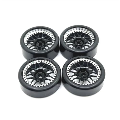 PLOQAZEH RC Car Upgrade Zubehör Für WLtoys Für Kyosho 1/28 Metall 27mm Zwei Breiten Schmaler Driftradreifen RC Auto Kettenfahrzeugteile Und Zubehör Upgrade-Ersatzverwendung(Black) von PLOQAZEH
