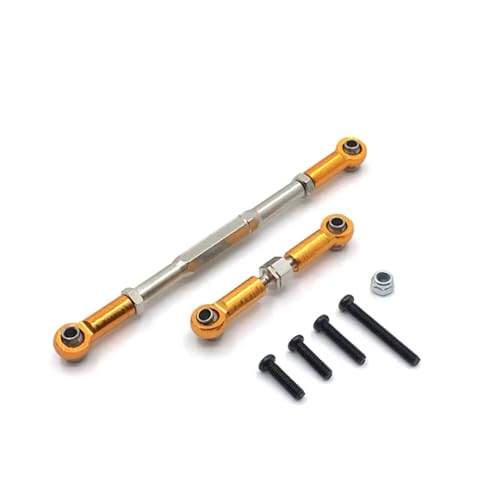 PLOQAZEH RC Car Upgrade Zubehör Für WPL C14 C24 B14 B16 B24 B36 Für HengLong Für FeiYu Für JJRC Metall Vorderachse Lenkstange RC Autoteile Und Zubehör Upgrades Ersatz(Yellow) von PLOQAZEH