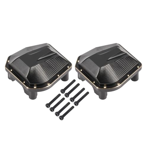 RC Autoteile Für Axial Für SCX10 PRO 4x4 Für LCG 1/10 Skala Heavy Duty Schwarz Messing Diff Abdeckung 33g RC Comp Crawler Für Chassis Vorne Hinterachse Upgrade(2pcs) von PLOQAZEH