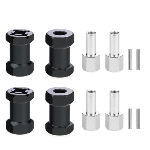 RC Autoteile Für Axial Für Scx10 D90 90046 F350 Für AX10 CC01 Für Tamiya Für MST 1/10 Dicke 15/20/25mm Verlängerung Teile 12mm Hex Radnaben RC Auto Crawler Zubehör(Black,20mm) von PLOQAZEH