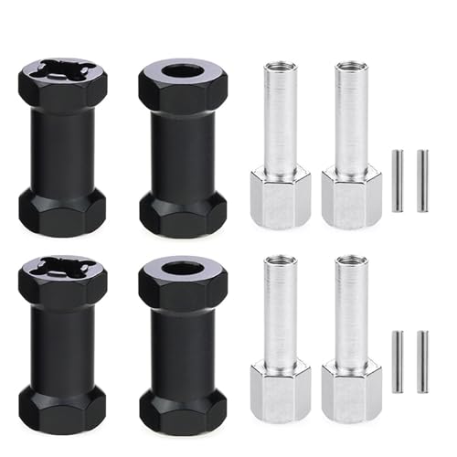 RC Autoteile Für Axial Für Scx10 D90 90046 F350 Für AX10 CC01 Für Tamiya Für MST 1/10 Dicke 15/20/25mm Verlängerung Teile 12mm Hex Radnaben RC Auto Crawler Zubehör(Black,25mm) von PLOQAZEH