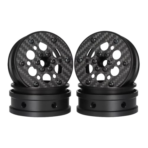RC Autoteile Für Capra Für SCX10 Für TRX4 PRO Wraith Gmade Für R1 Für Element Für Enduro DIY 1/10 RC Auto Crawler 2,2 Carbon Fiber Aluminium Beadlock Räder Felge(Size 5) von PLOQAZEH
