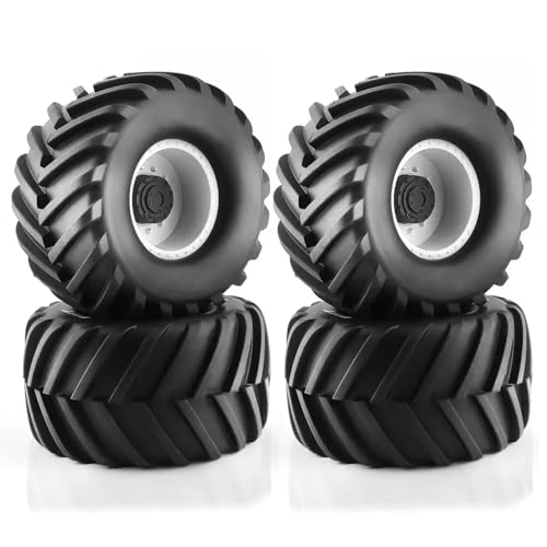 RC Autoteile Für Kyosho Für Hpi Für Trax Für Monster Für Mk2 Für Tamiya Für Axial 1/10 Reifen Und Räder 133mm * 73mm * 62mm Gummi Reifen(White) von PLOQAZEH
