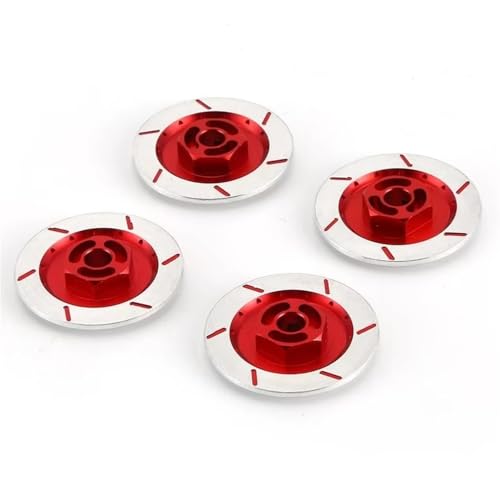 RC Autoteile Für MN86 Für MN G500 Für HSP 94123 94122 Für Tamiya Für Tt01 1/10 RC Auto Zubehör Bremsscheibe Felge Box Metall Hex Adapter 12MM RC Auto Teile(Red) von PLOQAZEH