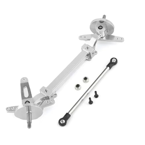 RC Autoteile Für Tamiya 1/14 Metall Vorderachse Lenkung Montage Link Pole Linkage Rod Keine Power RC LKW Traktor Auto Upgrades Teile(Silver) von PLOQAZEH