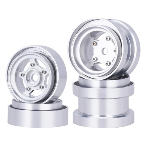 RC Autoteile Für Tamiya Frog Grasshopper Für Hornet Sand Scorcher 1/10 4 Stücke CNC Aluminium Beadlock Räder Felge Hub Upgrade Kit RC Für Buggy Auto Teile(Silver) von PLOQAZEH