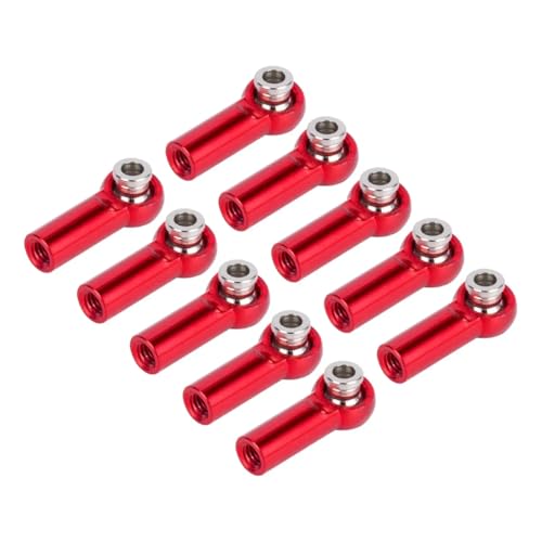 RC Autoteile Für Tamiya Für Axial Für SCX10 Für Traxxas Für TRX4 D90 1/10 Metall M4 Spurstangenkopf Kugelgelenk Link Kugelgelenk CW Gewinde 10Pcs RC Crawler Teile(Red) von PLOQAZEH