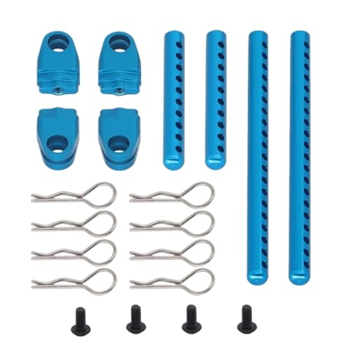 RC Autoteile Für Tamiya Für TT-02 RC Auto Upgrade Teile 1/10 Zubehör Metall Körper Montieren Post Shell Spalte Fernbedienung Auto Zubehör(Blue) von PLOQAZEH