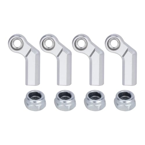 RC Autoteile Für Traxxas Für Slash 1/10 Für Silber M4 Aluminiumlegierung Stange Gerade Stangenenden/Gebogene Stangenenden 4 Stücke RC Crawler Auto 4X4 DIY Teile(Bend) von PLOQAZEH