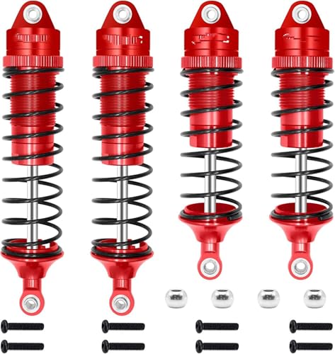 RC Autoteile Für Traxxas Für Slash 2WD Für Hoss Für Rustler 4X4 Für VXL Für Slash 4X4 Für Bandit Für Nitro Für Stampede 1/10 RC Öl Stoßdämpfer Dämpfer RC Auto Teile(Red) von PLOQAZEH