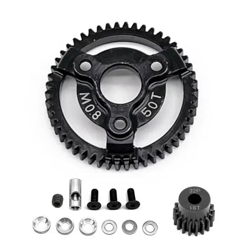 RC Autoteile Für Traxxas Für Slash Für Stampede Für Rustler 4x4 Hauptzahnrad Aus Gehärtetem Stahl 50T 52T 53T 54T 58T 60T 32Pitch 0,8M 6842 6843 3956(50T and 18T) von PLOQAZEH