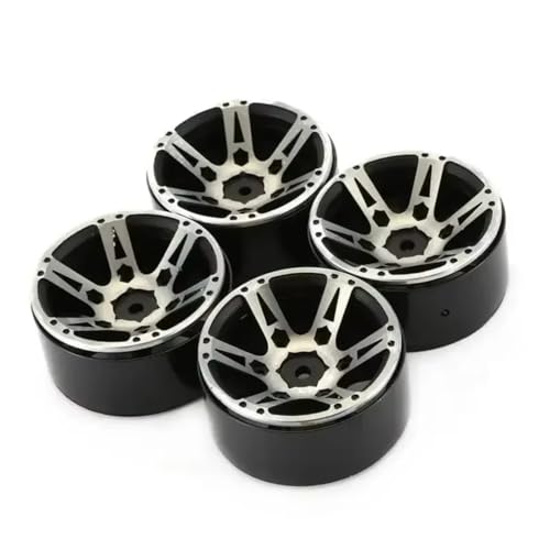 RC Autoteile Für Traxxas Für TRX-4 Für Axial Für SCX10 III AXI03007 Für Tamiya Für CC01 D90 1/10 4 Stück RC Für Rock Crawler Metalllegierung Beadlock 1,9" Felge(Silver) von PLOQAZEH