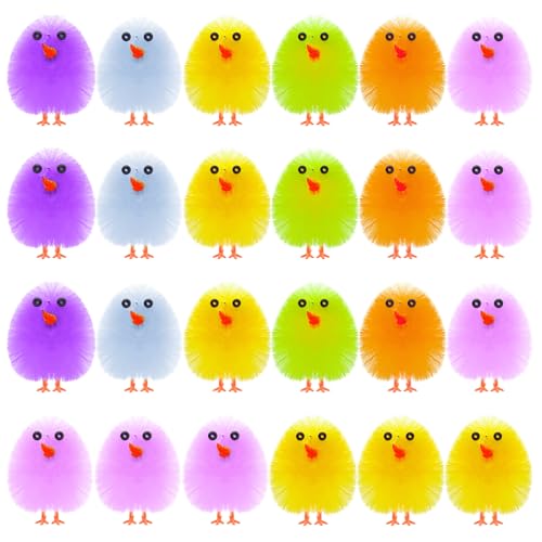 PLULON 24 Stück Mini-Küken als Osterhühner, Bunte Osterküken, Flauschige Kükenbabys, Oster-Chenille-Küken, Osterei-Hauben-Dekoration für die Ostereiersuche, Party-Geschenke PLULON 24 Stück Mini-Küken als Osterhühner, Bunte Osterküken, Flauschige Kükenbabys, Oster-Chenille-Küken, Osterei-Hauben-Dekoration für die Ostereiersuche, Party-Geschenke von PLULON