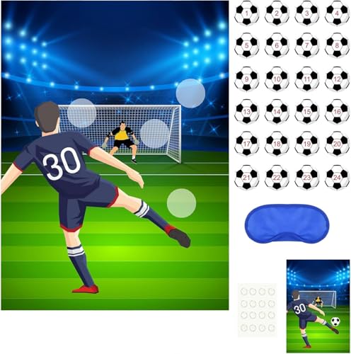 PLULON Fußball-Party-Spiele für Kinder Stecken Sie den Fußball auf das Tor Geburtstags-Party-Spiele Fußball-Poster mit 30 Fußball-Aufklebern für Fußball-Geburtstags-Party-Zubehör Klassenzimmer PLULON Fußball-Party-Spiele für Kinder Stecken Sie den Fußball auf das Tor Geburtstags-Party-Spiele Fußball-Poster mit 30 Fußball-Aufklebern für Fußball-Geburtstags-Party-Zubehör Klassenzimmer von PLULON