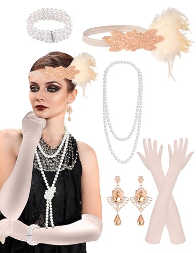 PLULON 6 Stück Flapper-Accessoires im Stil der 1920er Jahre, Great Gatsby, für Damen, Flapper-Accessoire im Stil der 1920er Jahre, modisches Kostüm der Goldenen 20er PLULON 6 Stück Flapper-Accessoires im Stil der 1920er Jahre, Great Gatsby, für Damen, Flapper-Accessoire im Stil der 1920er Jahre, modisches Kostüm der Goldenen 20er von PLULON