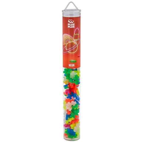 Plus-Plus 9604024 Kreativ-Bausteine Tube, Neon, Geniales Konstruktionsspielzeug, 100 Teile von Plus-Plus