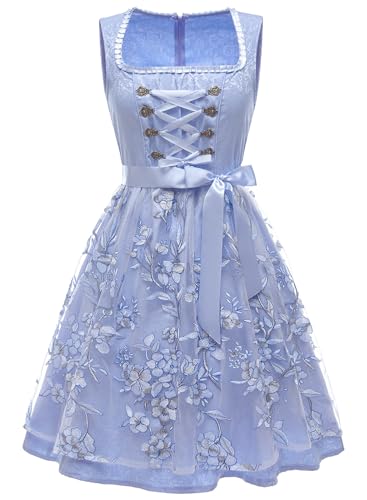 PLWEDDING Oktoberfest-Outfits für Damen, Dirndlkleider, deutsche Oktoberfestkleider, bayerisches Karnevalskostüm, Cosplay-Kleid(Grün,M) von PLWEDDING