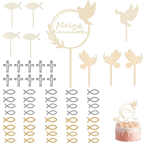 Communion Cake Decoration,59 Stück Exklusive Kommunion Topper für Kommunion Kuchen Dekorationen,Taufdekorationen, exquisite Verzierungen – perfekt für Taufen von Mädchen und Jungen Communion Cake Decoration,59 Stück Exklusive Kommunion Topper für Kommunion Kuchen Dekorationen,Taufdekorationen, exquisite Verzierungen – perfekt für Taufen von Mädchen und Jungen von PMELCXD