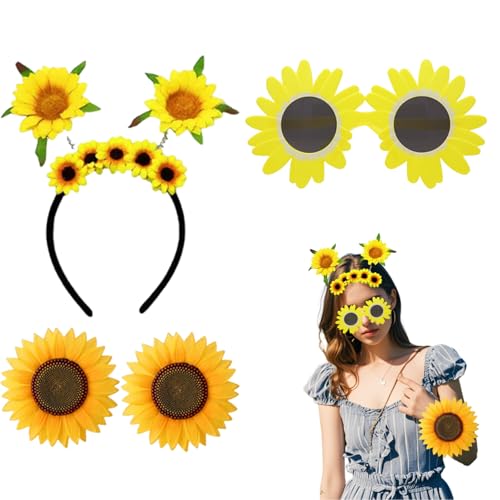 PMELCXD Marienkäfer & Sonnenblume Kostüm - Komplett-Set mit Sonnenblumen Haarreif, Sonnenbrille & Armbänder - Perfekt für Themenpartys und Karneval PMELCXD Marienkäfer & Sonnenblume Kostüm - Komplett-Set mit Sonnenblumen Haarreif, Sonnenbrille & Armbänder - Perfekt für Themenpartys und Karneval von PMELCXD