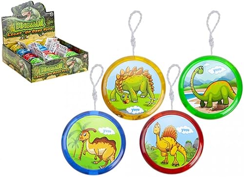 PMS 335009 Mehrfarbiger Dinosaurier, rund, beleuchtet, Yoyo, 5,5 cm (1 Stück), verschiedene Designs von PMS