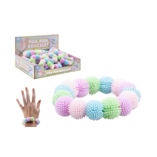 Entzückendes pastellfarbenes Pompom-Armband, 7 cm von PMS
