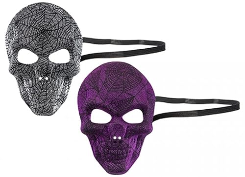 Glitter Web Totenkopfmaske, 2 verschiedene Farben von PMS