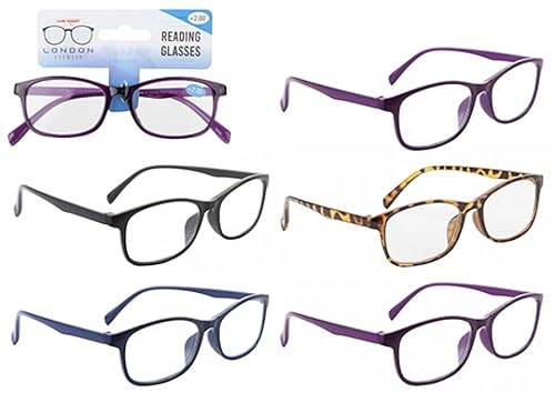 Louis Armand Lesebrille mit 5 Stärken, Kissen und Kunststoffrahmen, 1 Stück, verschiedene Farben, perfekte Alltagsbrille von PMS