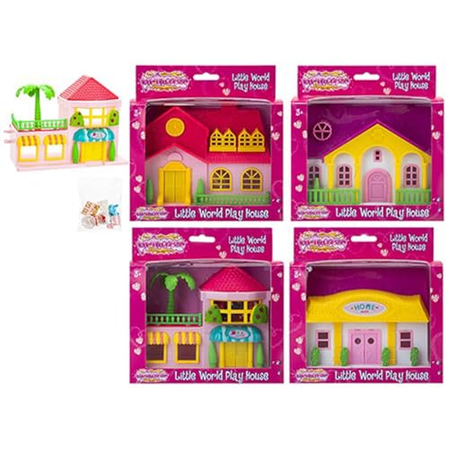 Mehrfarbiges Little World Spielhaus (16 cm x 12 cm) – verschiedene Miniatur-Designs, perfekt als Strumpffüller oder Partytütengeschenk (1 Stück) von PMS