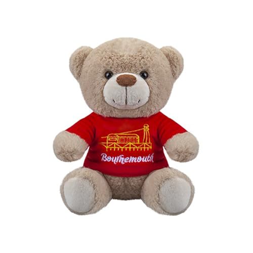 PMS 450009 Brauner Teddybär mit Bournemouth T-Shirt Plüsch, 20 cm (1 Stück) für Sportliebhaber & Souvenir-Sammler, mehrfarbig von PMS