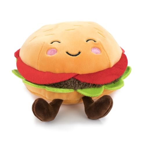 PMS Foodies 16002618 Plüschtier, Maiskolben, Wassermelone, Erbsen, Sushi, Kuchen, Hamburger, Avocado - 16002618 (Hamburger) von PMS