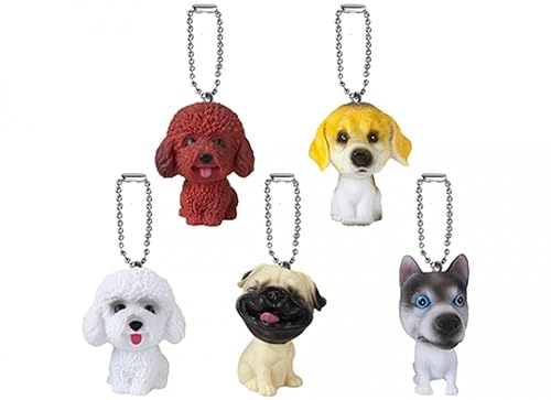 PMS Niedlicher mehrfarbiger Hunde-Schlüsselanhänger, 1 Stück, verschiedene Designs, bezauberndes und stilvolles Accessoire für Tierliebhaber von PMS