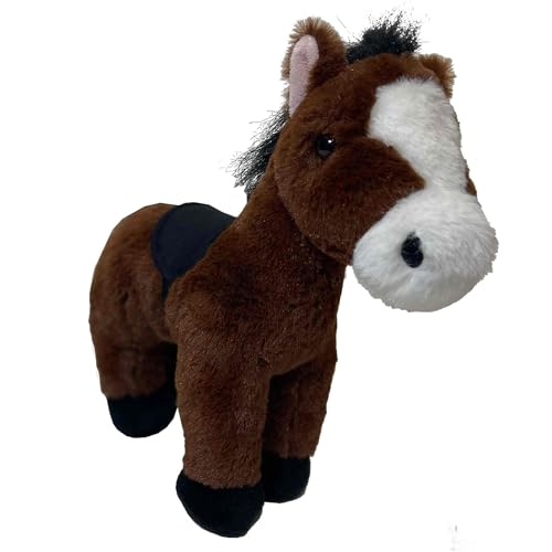 PMS VFM Plüschtier, natürliches Plüschpferd, 27 cm, Dunkelbraun von PMS