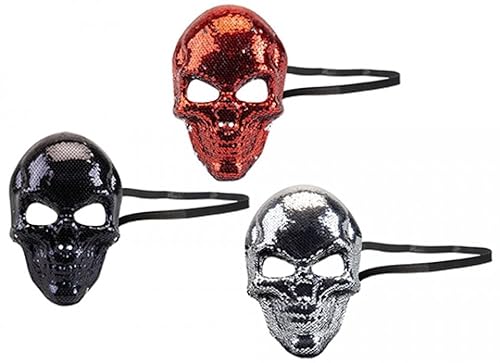 Pailletten-Totenkopfmaske, 3 verschiedene Farben von PMS