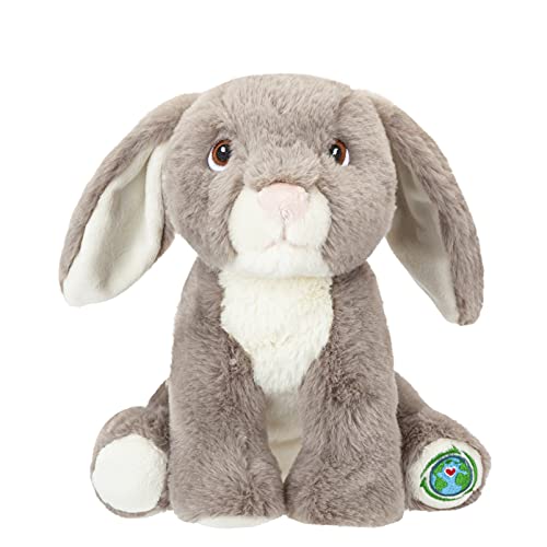 VFM - Bunny Rabbit 23cm umweltfreundliches Spielzeug - super weicher kuscheliger Tiergrau und weißer Flauschiger Plüsch mit gestickten Details 100% recyceltes Material - Ihr Planet von PMS
