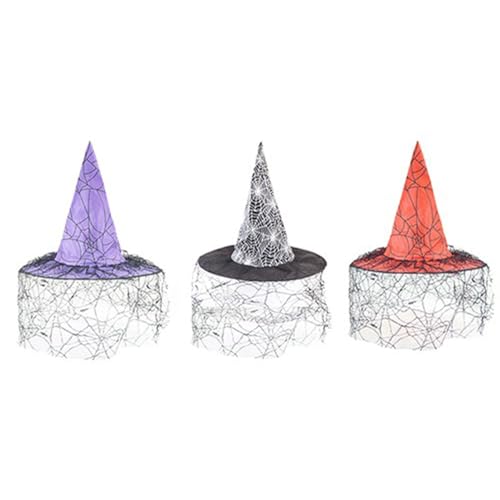 PMS Zauberhafter Hexenhut mit eleganter schwarzer Spitze – perfekt für Halloween-Festlichkeiten – 1 Stück von PMS